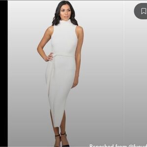 Bebe Belted Midi Sweater Dress,off white GORGEOUS